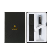 Подарочный набор Cross: шариковая ручка Cross Bailey Black Lacquer с чехлом для ручки