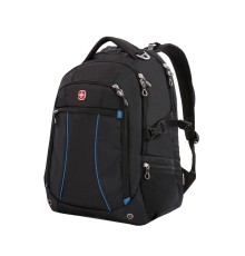 Рюкзак SWISSGEAR, 15”,чёрный/синий, полиэстер 900D/рипстоп, 36x19x47 см, 32 л