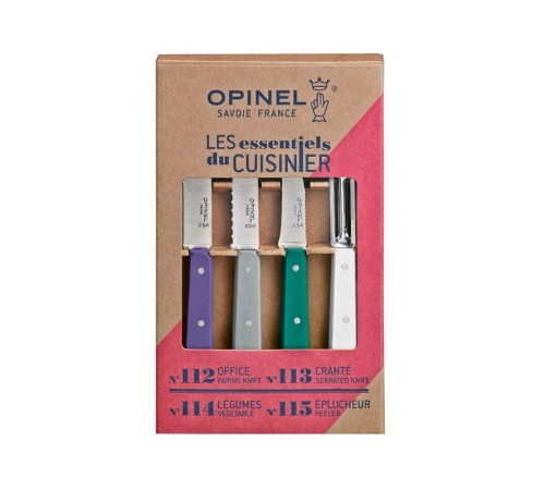 Набор ножей Opinel Les Essentiels Art deco, нержавеющая сталь, (4 шт./уп.), 001939