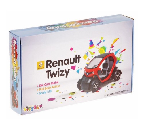 Машина Kinsmart Twizy инерция (1/12шт.) 12,5см б/к