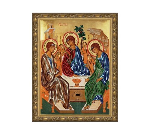 Алмазная 5D мозаика с нанесенной рамкой 20х30 СВЯТАЯ ТРОИЦА (12 цветов)