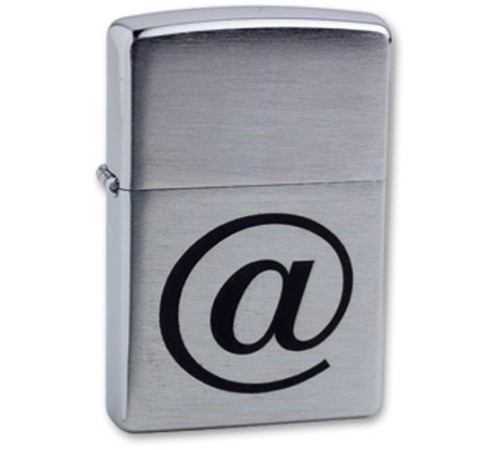 Зажигалка ZIPPO Internet, с покрытием Brushed Chrome, латунь/сталь, серебристая, 38x13x57 мм