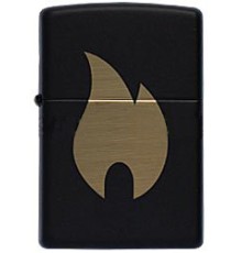 Зажигалка ZIPPO Flame с покрытием Black Matte, латунь/сталь, чёрная, матовая, 38x13x57 мм