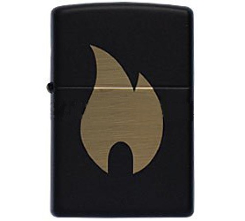 Зажигалка ZIPPO Flame с покрытием Black Matte, латунь/сталь, чёрная, матовая, 38x13x57 мм
