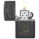 Зажигалка ZIPPO Skull Design с покрытием Black Matte, латунь/сталь, чёрная, матовая, 38x13x57 мм