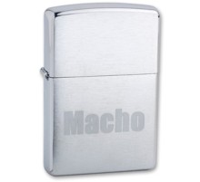 Зажигалка ZIPPO Macho, с покрытием Brushed Chrome, латунь/сталь, серебристая, матовая, 38x13x57 мм