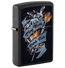 Зажигалка ZIPPO Darts с покрытием Black Matte, латунь/сталь, черная 38x13x57 мм