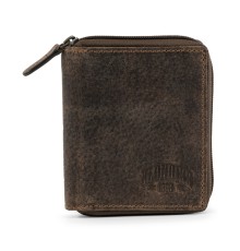 Бумажник KLONDIKE NUGGET «Riley», натуральная кожа в темно-коричневом цвете, 12 х 10,5 х 2,5 см