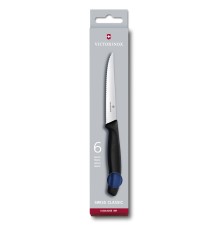 Набор из 6 ножей для стейков VICTORINOX SwissClassic, 11 см, волнистая заточка, синяя рукоять