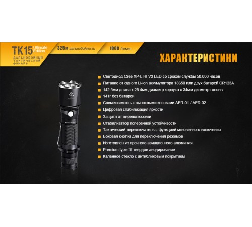 Фонарь Fenix TK15UE2016bk