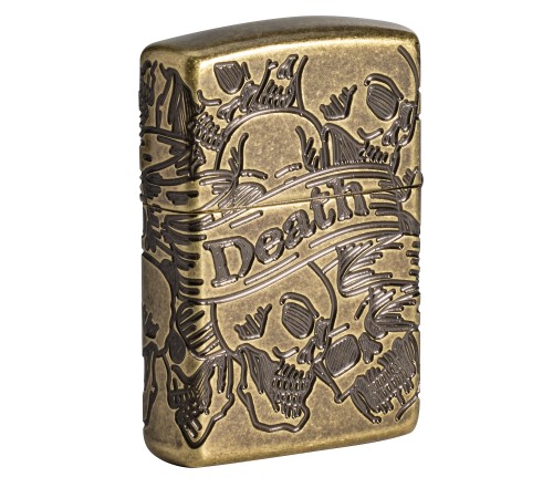 Зажигалка ZIPPO Armor™ с покрытием Antique Brass, латунь/сталь, медная, матовая, 38x13x57 мм