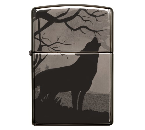 Зажигалка ZIPPO Classic с покрытием Black Ice®, латунь/сталь, чёрная, глянцевая, 38x13x57 мм