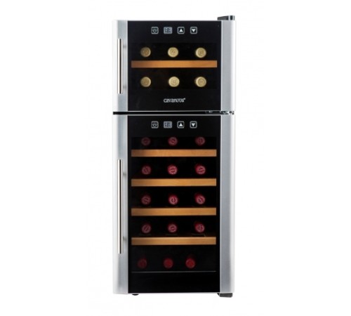 Винный шкаф двухзонный Cavanova CV021-2TNS
