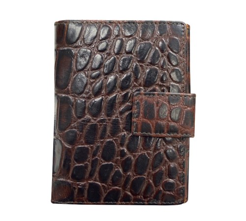 Кошелёк Cross Coco Nicole. Кожа наппа, тиснёная, коричневый, 12,5 х 10 х 2,4 см