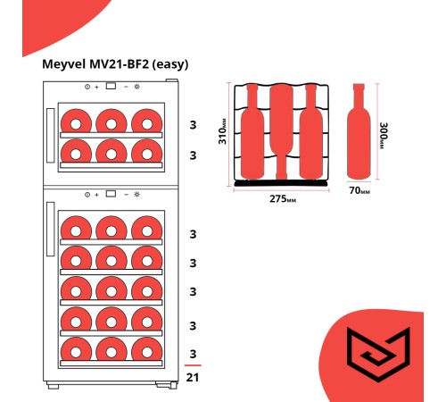 Винный шкаф Meyvel MV21-BF2
