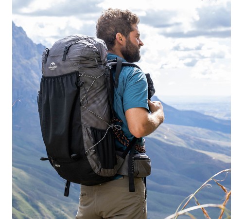 Рюкзак Naturehike Rock Series NH19BP095 60L+5L с рамой, dyneema,  черный, 6927595761649