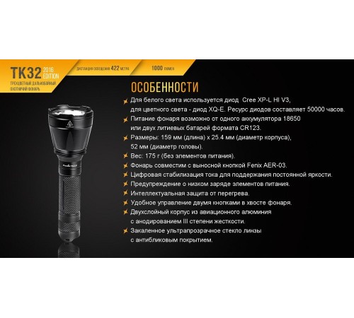 Фонарь Fenix TK32 2016