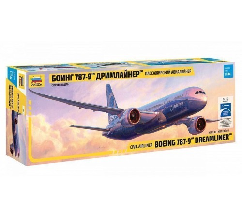 Сборная модель ZVEZDA Пассажирский авиалайнер Боинг 787-9 «Дримлайнер», 1/144