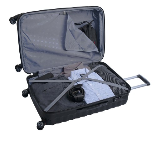Чемодан SWISSGEAR FRIBOURG, чёрный, АБС-пластик, 49x31x77 см, 97 л