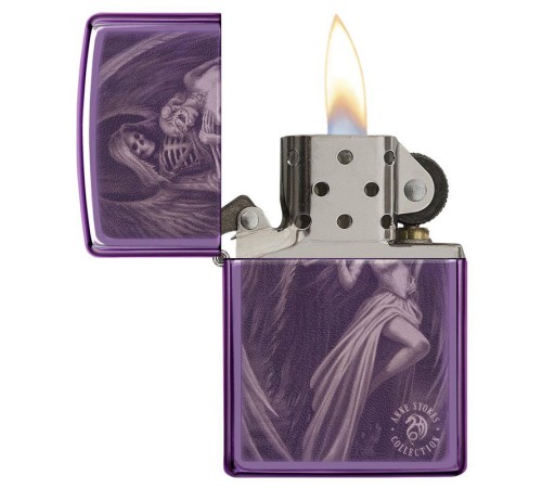 Зажигалка ZIPPO Anne Stokes с покрытием Abyss™, латунь/сталь, сиреневая, глянцевая, 38x13x57 мм