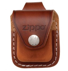Чехол ZIPPO для широкой зажигалки, кожа, с кожаным фиксатором на ремень, коричневый, 57x30x75 мм