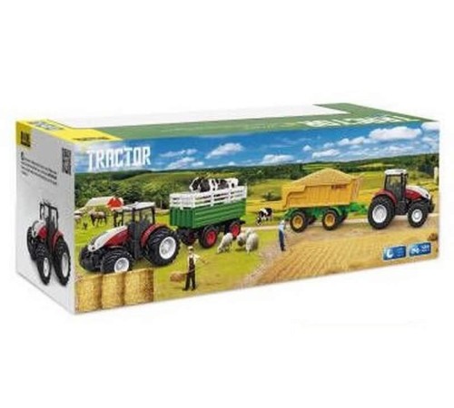 Р/У фермерский трактор Korody с прицепом для скота, двойные колеса 1/24 2.4G 6CH RTR