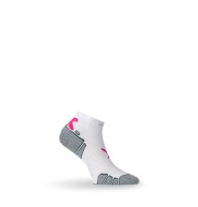 Носки Lasting RUN 004, microfiber+polypropylene, белый с пурпурной полоской, размер S , RUN004S