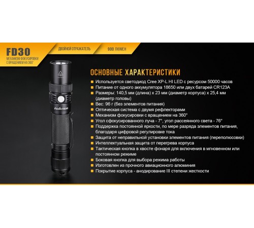 Фонарь Fenix FD30