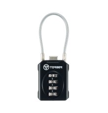 Замок кодовый TORBER, черный, цинковый сплав, 3 x 1,4 x 8 см