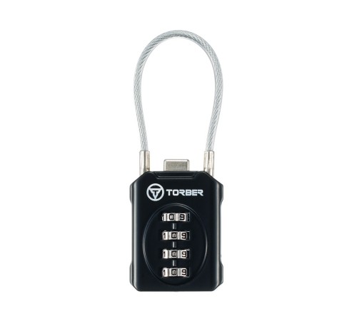 Замок кодовый TORBER, черный, цинковый сплав, 3 x 1,4 x 8 см