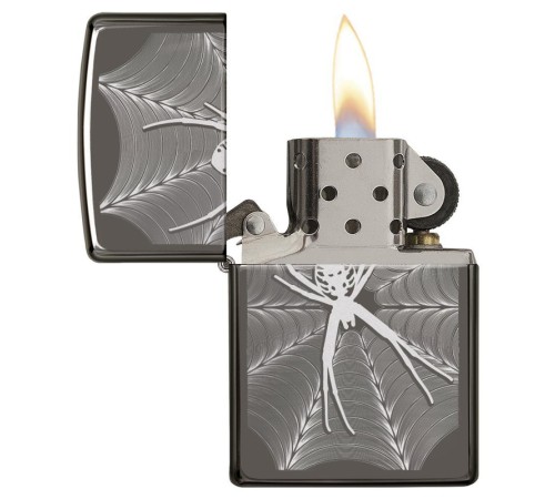 Зажигалка ZIPPO Classic с покрытием Black Ice®, латунь/сталь, чёрная, глянцевая, 38x13x57 мм