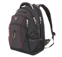 Рюкзак SWISSGEAR, 15”, чёрный/красный, полиэстер 900D/М2 добби, 34x23x48 см, 38 л