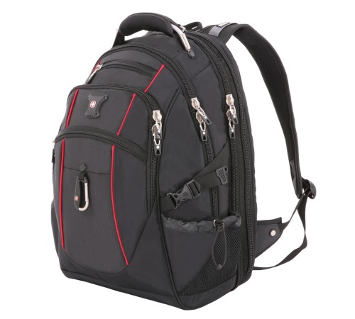 Рюкзак SWISSGEAR, 15”, чёрный/красный, полиэстер 900D/М2 добби, 34x23x48 см, 38 л