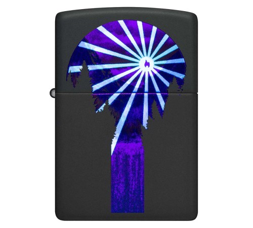 Зажигалка ZIPPO Mountain Waterfall с покрытием Black Light, латунь/сталь, черная,матовая 38x13x57 мм