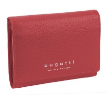 Кошелёк женский BUGATTI Linda, красный, натуральная воловья кожа, 12х3х9,5 см