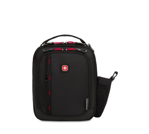 Термосумка для ланча SWISSGEAR, прорезиненный полиэстер 600D, черный/красный, 23х8х27 см, 5 л