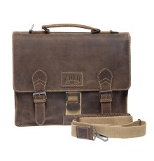 Портфель KLONDIKE Native, натуральная кожа в коричневом цвете, 38 х 14 х 33 см
