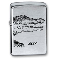 Зажигалка ZIPPO Alligator, с покрытием Brushed Chrome, латунь/сталь, серебристая, 38x13x57 мм