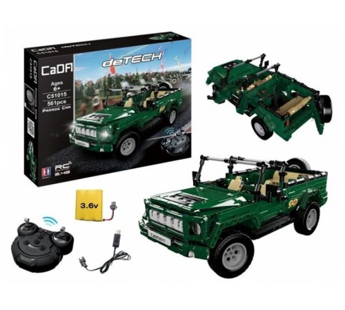 Р/У конструктор CaDA Technic Военный джип (561 деталь)