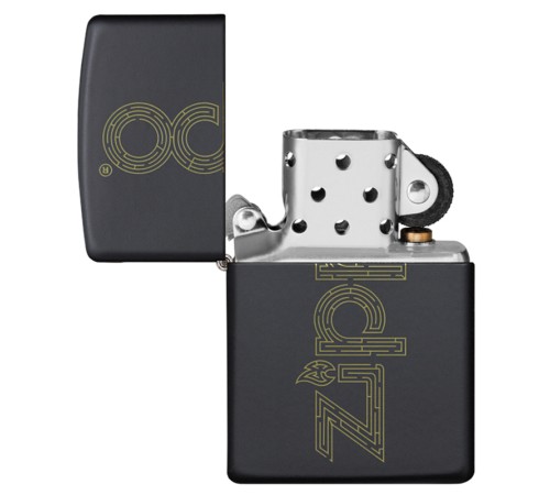 Зажигалка ZIPPO Zippo Design с покрытием Black Matte, латунь/сталь, чёрная, матовая, 38x13x57 мм