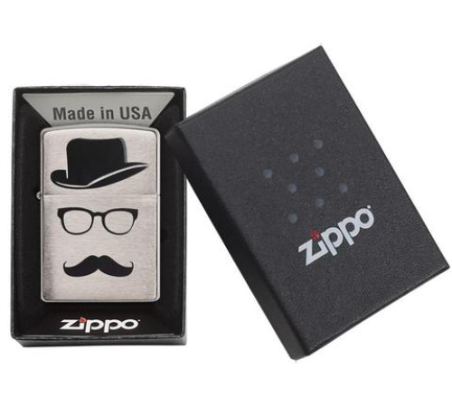 Зажигалка ZIPPO Classic с покрытием Brushed Chrome, латунь/сталь, серебристая, матовая, 38x13x57 мм