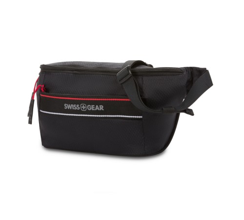 Сумка на пояс SWISSGEAR, черная, полиэстер с плетением рип-стоп, 38 x 5 x 15 см