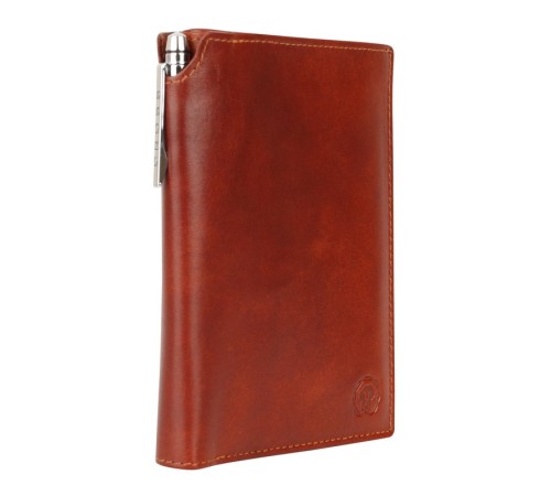 Бумажник для документов Cross Vachetta New Cognac, с ручкой Cross, кожа наппа, гладкая, рыже-корич.