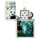 Зажигалка ZIPPO Spooky Design с покрытием Glow In The Dark Green, латунь/сталь, белая, 38x13x57 мм
