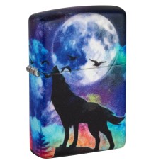 Зажигалка ZIPPO Wolf Design с покрытием 540 Matte, латунь/сталь, разноцветная, матовая, 38x13x57 мм