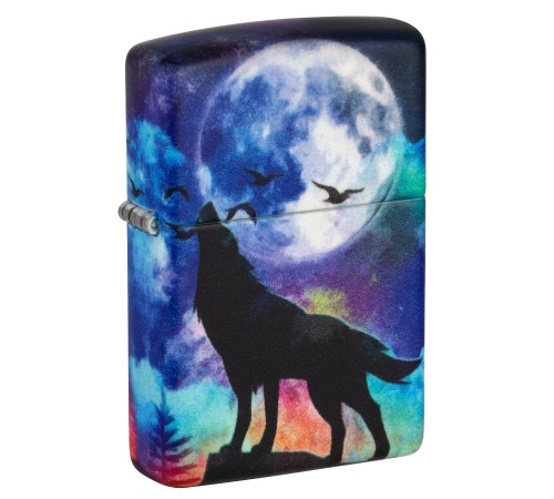 Зажигалка ZIPPO Wolf Design с покрытием 540 Matte, латунь/сталь, разноцветная, матовая, 38x13x57 мм