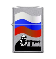 Зажигалка ZIPPO Защитник Отечества, с покрытием Street Chrome™, латунь/сталь, 38x13x57 мм