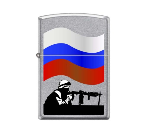 Зажигалка ZIPPO Защитник Отечества, с покрытием Street Chrome™, латунь/сталь, 38x13x57 мм