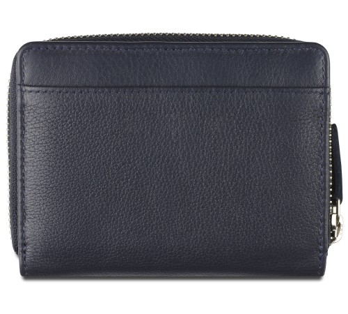 Кошелёк женский BUGATTI Lady Top, на молнии, тёмно-синий, натуральная воловья кожа, 12х2,5х9 см