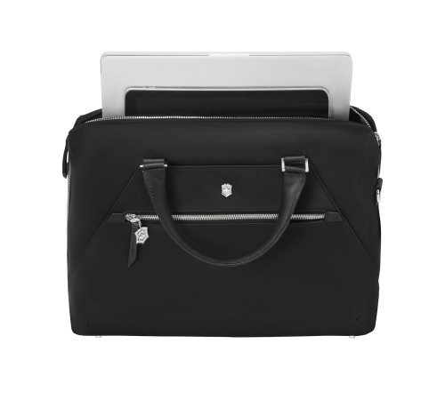 Портфель VICTORINOX Victoria Signature Briefcase, черный, нейлон/кожа, 42x13x30 см, 13 л